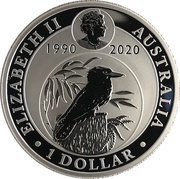 1 Dollar - Elizabeth II 6th Portrait - Kookaburra - 30th Anniversary obverse image