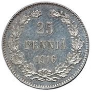 25 Pennia with crown reverse image