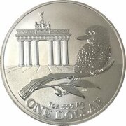 1 Dollar - Elizabeth II 6th Portrait - Kookaburra - Brandenburg Gate, Australia, 2020 reverse image
