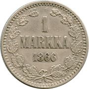 1 Markka large lettering reverse image