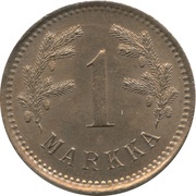 1 Markka reverse image