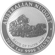 1 Dollar - Elizabeth II 6th Portrait - Hand of Faith - Silver Bullion Coin, Australia, 2020 reverse image