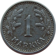 1 Markka, Finland, 1943-1952 reverse image