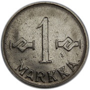 1 Markka reverse image