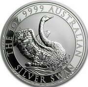 1 Dollar - Elizabeth II 6th Portrait - Australian Silver Swan, Australia, 2020 reverse image