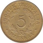 5 Markkaa reverse image