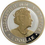 1 Dollar - Elizabeth II 6th Portrait - Australian Silver Swan; Gilded obverse image