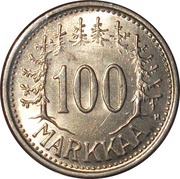 100 Markkaa, Finland, 1956-1960 reverse image