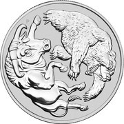 1 Dollar - Elizabeth II 6th Portrait - Bull and Bear, Australia, 2020 reverse image