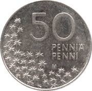 50 Pennia, Finland, 1990-2001 reverse image