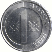 1 Markka, Finland, 1993 reverse image
