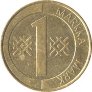 1 Markka reverse image