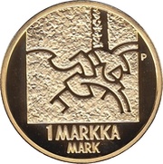 1 Markka Finnish Mark reverse image
