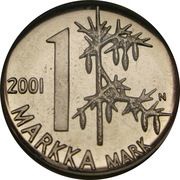 1 Markka Remembrance Mark, Finland, 2001 reverse image