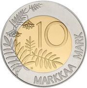 10 Markkaa Finland's European Union membership reverse image