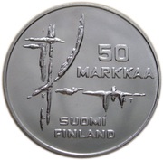 50 Markkaa World Ice Hockey Championship Games obverse image