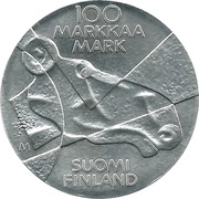 100 Markkaa Pictorial Arts of Finland obverse image