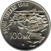 100 Markkaa Suomenlinna Fortress, Finland, 1998 reverse image