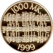 1000 Markkaa Jean Sibelius and Finnish music reverse image