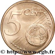 5 Euro Cents 2nd type reverse image
