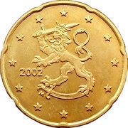 20 Euro Cents 1st type, 1st map obverse image