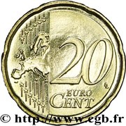20 Euro Cents 2nd type, 2nd map reverse image