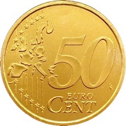 50 Euro Cents 1st type, 1st map reverse image