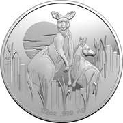 1 Dollar - Elizabeth II 6th Portrait - Kangaroos at Dawn, Australia, 2020 reverse image