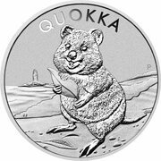 1 Dollar - Elizabeth II 6th Portrait - Quokka - Silver Bullion Coin, Australia, 2020 reverse image