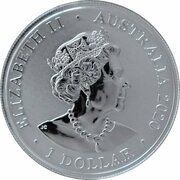 1 Dollar - Elizabeth II 6th Portrait - Redback Spider; Silver Bullion Coin obverse image