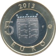 5 Euros Ostrobothnian House, Finland, 2013 reverse image