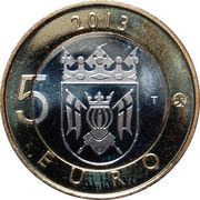 5 Euros Turku Cathedral, Finland, 2013 reverse image