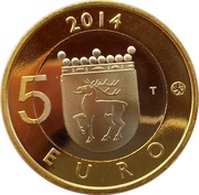 5 Euros White-tailed Eagle, Finland, 2014 reverse image