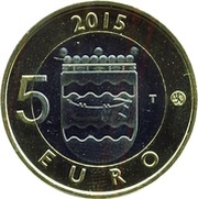 5 Euros Hedgehog, Finland, 2015 reverse image
