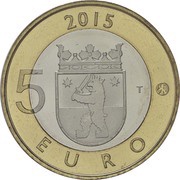 5 Euros Beaver, Finland, 2015 reverse image