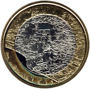 5 Euros Porvoonjoki River Valley and Old Porvoo reverse image