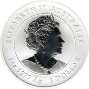 1 Dollar - Elizabeth II 6th Portrait - Year of the Mouse - Silver Bullion Coin obverse image