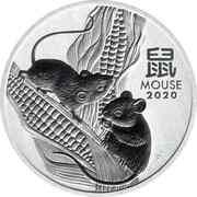 1 Dollar - Elizabeth II 6th Portrait - Year of the Mouse - Silver Bullion Coin, Australia, 2020 reverse image
