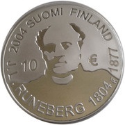 10 Euros Johan Ludwig Runeberg obverse image