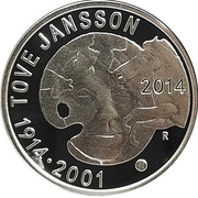 10 Euros Tove Jansson, Finland, 2014 reverse image
