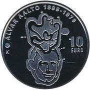10 Euros Alvar Aalto, Finland, 2016 reverse image