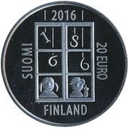 20 Euros Uno Cygnaeus and folk schooling obverse image