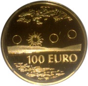 100 Euros Lappland Midnight Sun, Finland, 2002 reverse image