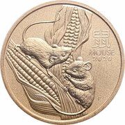 1 Dollar - Elizabeth II 6th Portrait - Year of the Mouse, Australia, 2020 reverse image