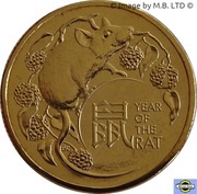 1 Dollar - Elizabeth II 6th Portrait - Year of the Rat reverse image