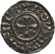 Denier - Robert II Sainte-Marie du Puy mint; monogram XPS obverse image