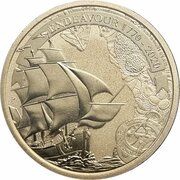 1 Dollar - Elizabeth II 6th Portrait - Navigating History - Endeavour, Australia, 2020 reverse image