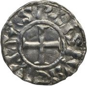 Denier - Henry I Paris mint; ωA reverse image