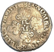 Gros de trois blancs dit "demi gros de Nesle" ou "sol parisis" - Henri II reverse image