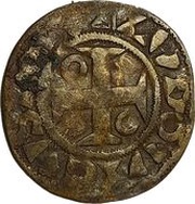Denier - Louis VII 1st type Mantes mint obverse image